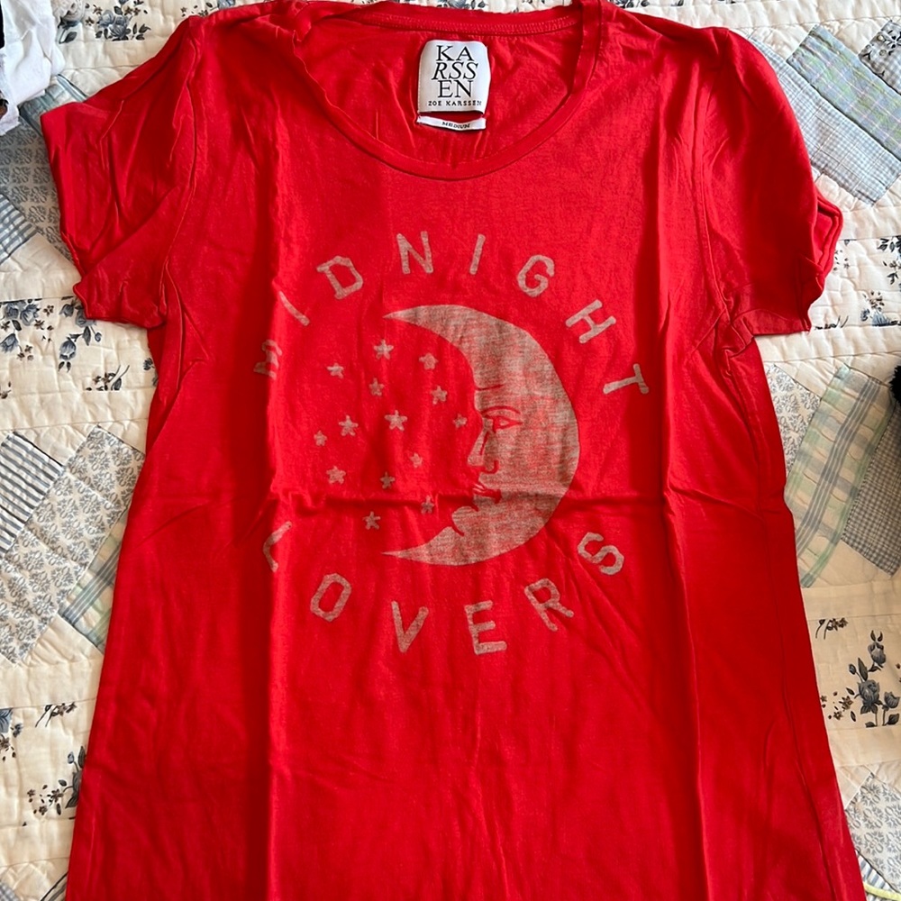 Zoe Karssen Red Midnight Lovers T Shirt, Size M